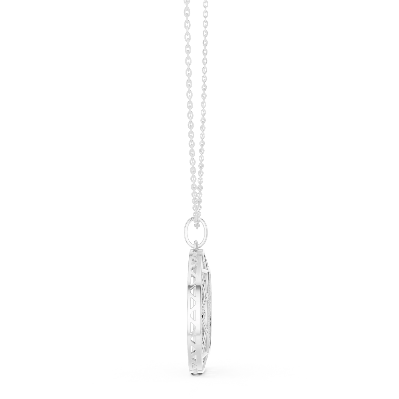 Side-Profile: Princess Cut Diamond Pendant with Prong Setting in 925 Silver - Lab Grown - Driona Jewels