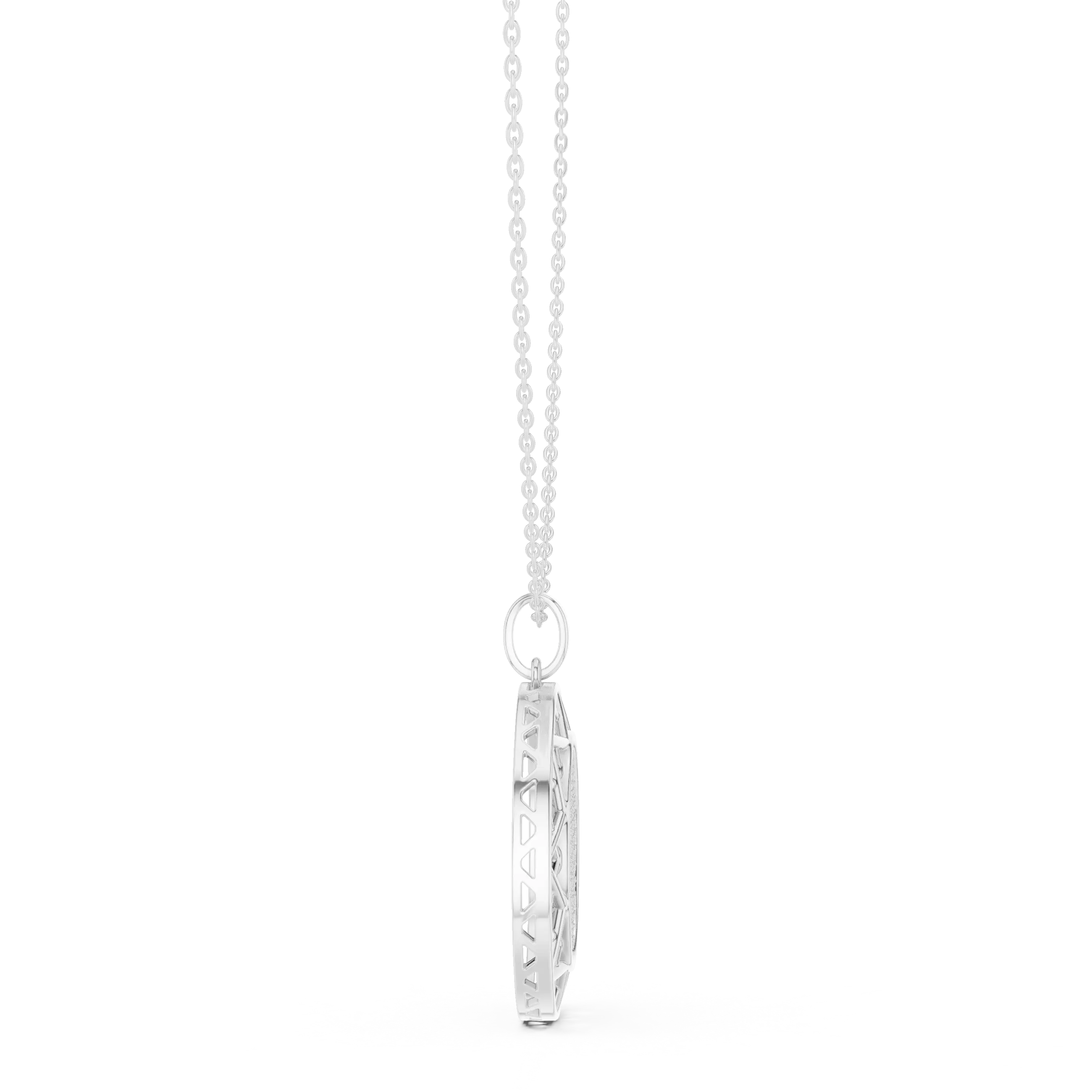 Side-Profile: Princess Cut Diamond Pendant with Prong Setting in 925 Silver - Lab Grown - Driona Jewels