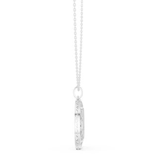 Side-Profile: Princess Cut Diamond Pendant with Prong Setting in 925 Silver - Lab Grown - Driona Jewels
