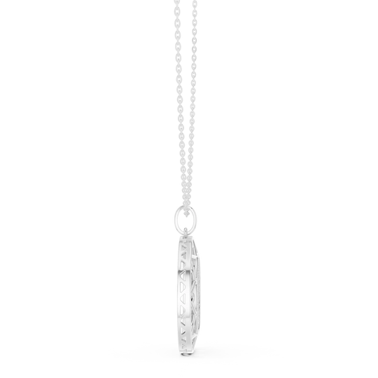 Side-Profile: Princess Cut Diamond Pendant with Prong Setting in 925 Silver - Lab Grown - Driona Jewels