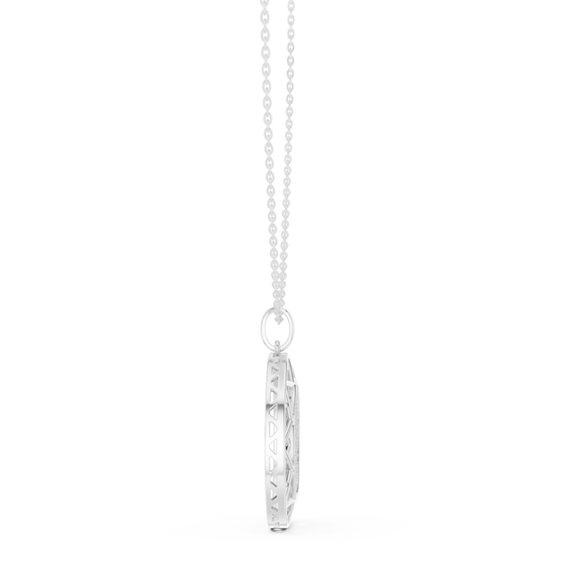 Side-Profile: Princess Cut Diamond Pendant with Prong Setting in 925 Silver - Lab Grown - Driona Jewels