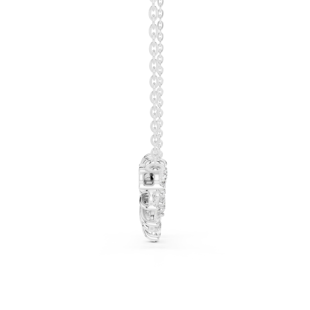 Front-view: Princess Cut Diamond Pendant with Prong Setting in 14k White Gold - Lab Grown - Driona Jewels
