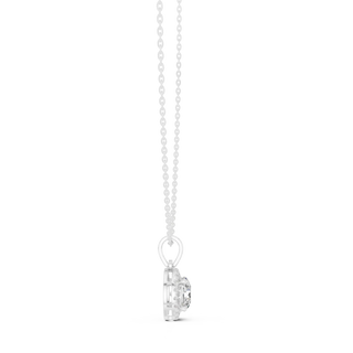 Front-view: Princess Cut Diamond Pendant with Prong Setting in 14k White Gold - Lab Grown - Driona Jewels