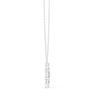 Front-view: Princess Cut Diamond Pendant with Prong Setting in 14k White Gold - Lab Grown - Driona Jewels