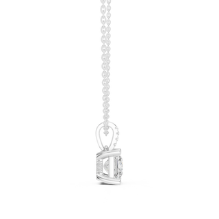 Front-view: Princess Cut Diamond Pendant with Prong Setting in 14k White Gold - Lab Grown - Driona Jewels