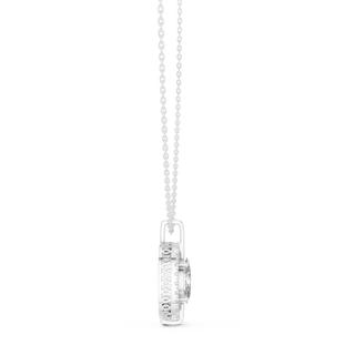 Front-view: Princess Diamond Pendant with Prong Setting in 14k White Gold - Lab Grown - Driona Jewels