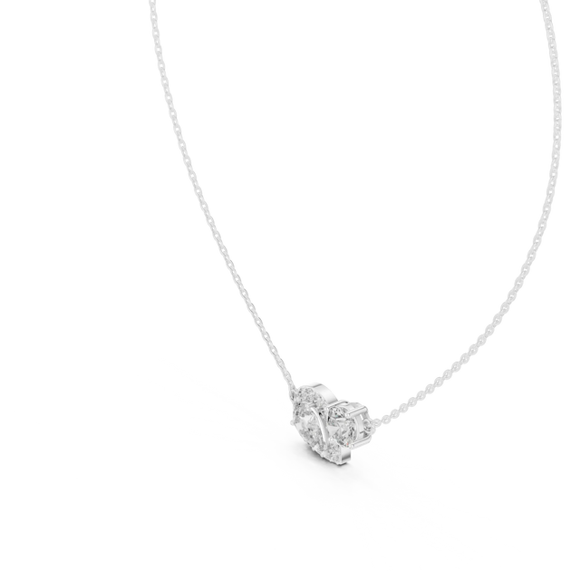 Driona Jewels Two Stone Halo Diamond Pendant in 14K Rose Gold