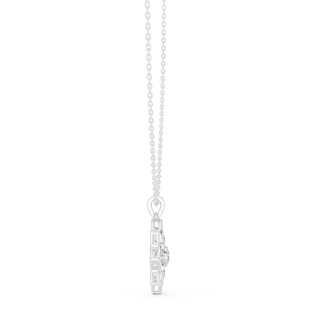 Front-View: Princess Cut Diamond Pendant with Prong Setting in 14k White Gold - Lab Grown - Driona Jewels