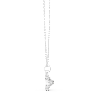 Front-view: Princess Cut Diamond Pendant with Prong Setting in 14k White Gold - Lab Grown - Driona Jewels