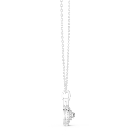 Front-view: Princess Cut Diamond Pendant with Prong Setting in 14k White Gold - Lab Grown - Driona Jewels