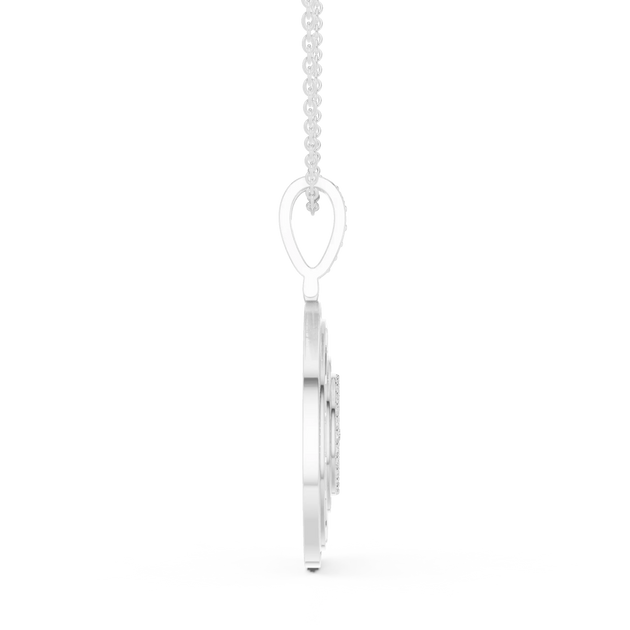 Side-Profile: Princess Diamond Pendant with Prong Setting in 14k White Gold - Lab Grown - Driona Jewels
