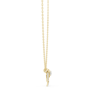 Front-View: Princess Cut Diamond Pendant with Prong Setting in 14k Yellow Gold - Lab Grown - Driona Jewels
