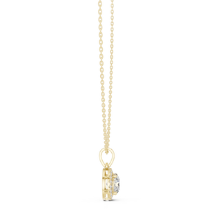 Front-view: Princess Diamond Pendant with Prong Setting in 14k Yellow Gold - Lab Grown - Driona Jewels
