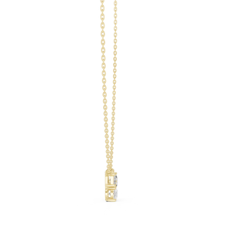 Front View: Princess Cut Diamond Pendant with Prong Setting in 14k Yellow Gold - Lab Grown - Driona Jewels
