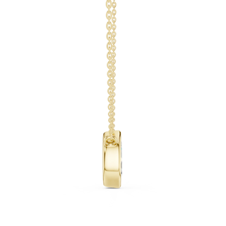 Front-view: Princess Diamond Pendant with Prong Setting in 14k Yellow Gold - Lab Grown - Driona Jewels