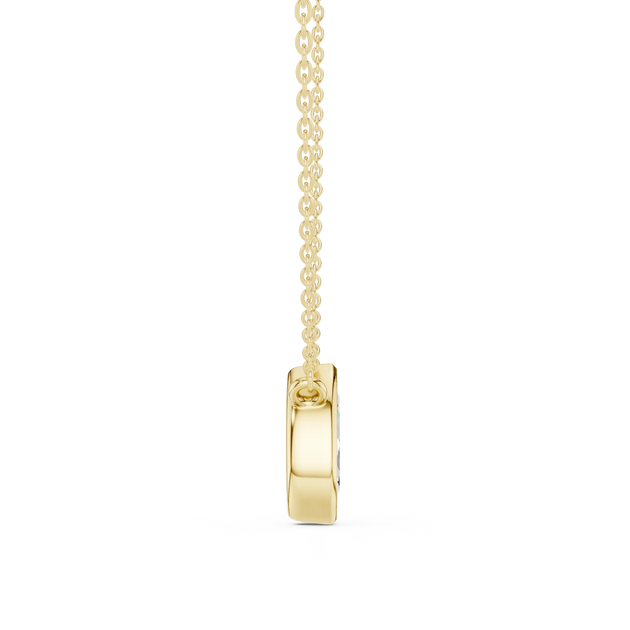Front-view: Princess Diamond Pendant with Prong Setting in 14k Yellow Gold - Lab Grown - Driona Jewels