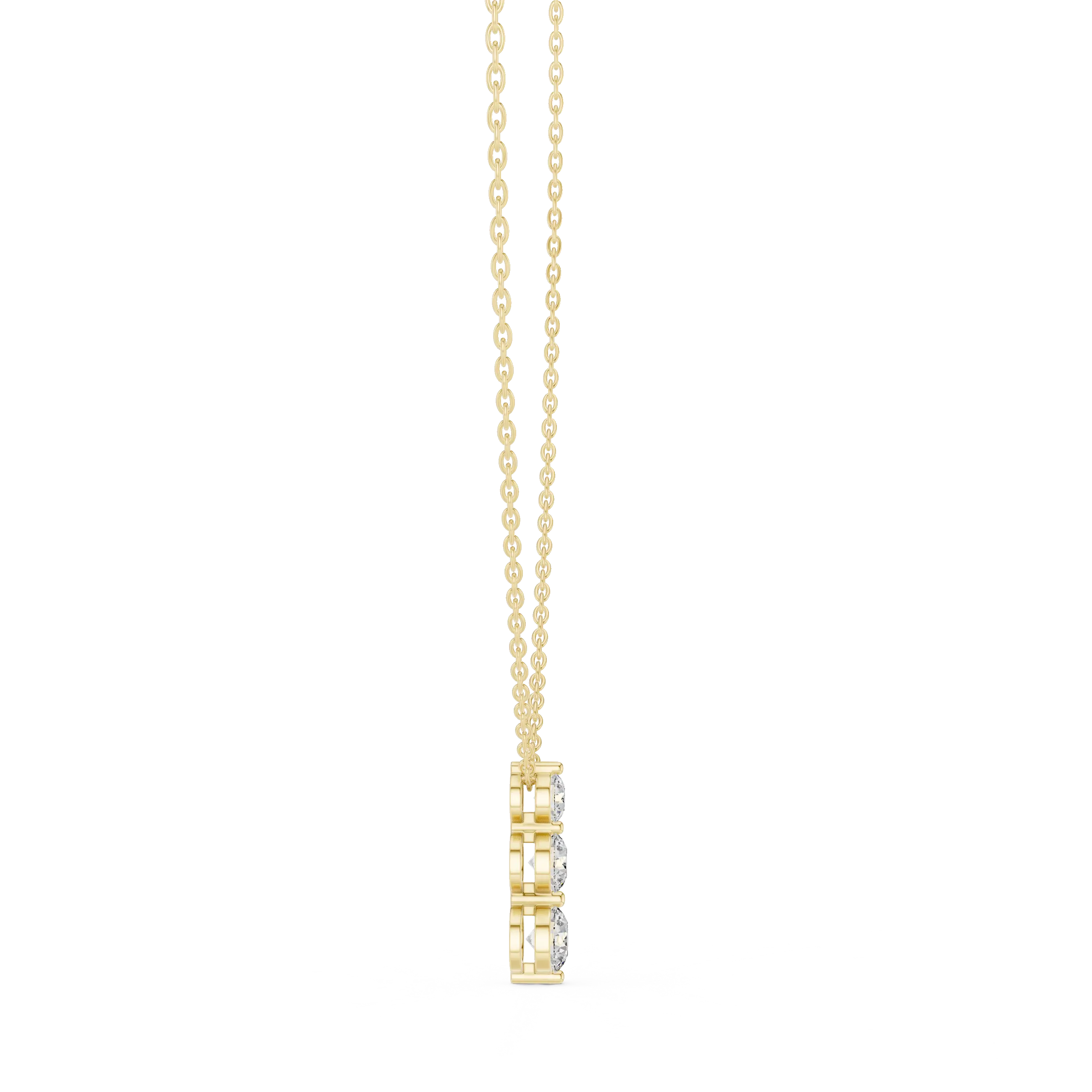 Front: Princess Diamond Pendant with Prong Setting in 14k Yellow Gold - Lab Grown - Driona Jewels