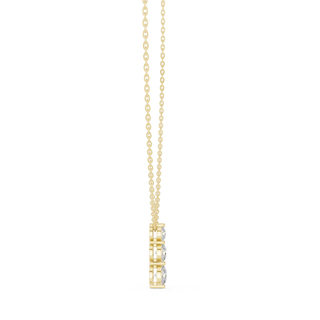 Front: Princess Diamond Pendant with Prong Setting in 14k Yellow Gold - Lab Grown - Driona Jewels