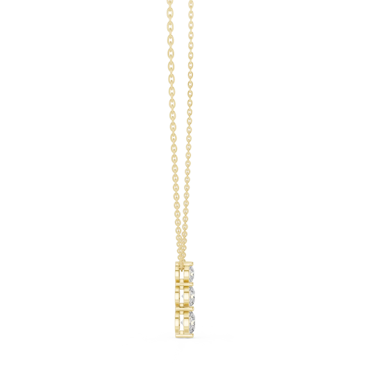 Front: Princess Diamond Pendant with Prong Setting in 14k Yellow Gold - Lab Grown - Driona Jewels