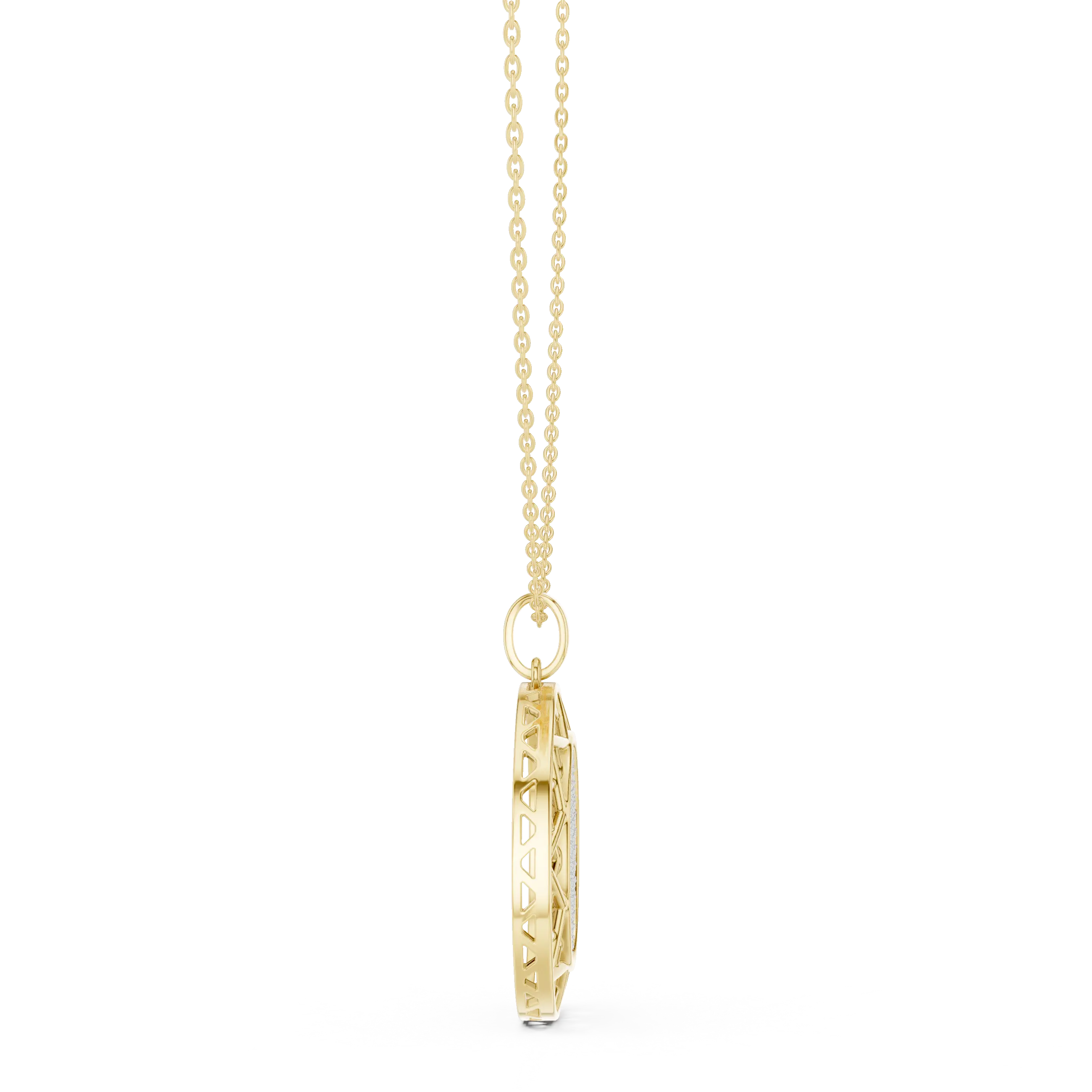 Side-Profile: Princess Diamond Pendant with Prong Setting in 14k Yellow Gold - Lab Grown - Driona Jewels