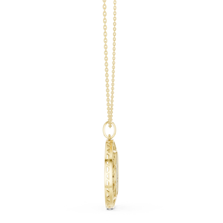 Side-Profile: Princess Diamond Pendant with Prong Setting in 14k Yellow Gold - Lab Grown - Driona Jewels