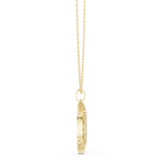 Side-Profile: Princess Diamond Pendant with Prong Setting in 14k Yellow Gold - Lab Grown - Driona Jewels