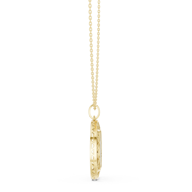 Side-Profile: Princess Diamond Pendant with Prong Setting in 14k Yellow Gold - Lab Grown - Driona Jewels