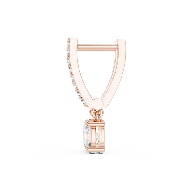 Side-Profile: Princess Diamond Pendant with Solitaire Setting in 14k Rose Gold - Lab Grown - Driona Jewels
