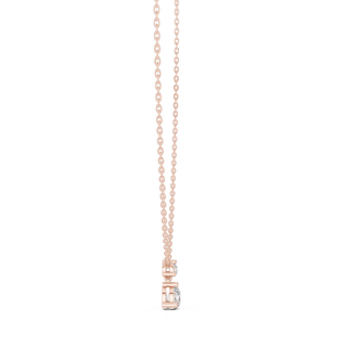 Front View: Radiant Diamond Pendant with Bezel Setting in 14k Rose Gold - Lab Grown - Driona Jewels