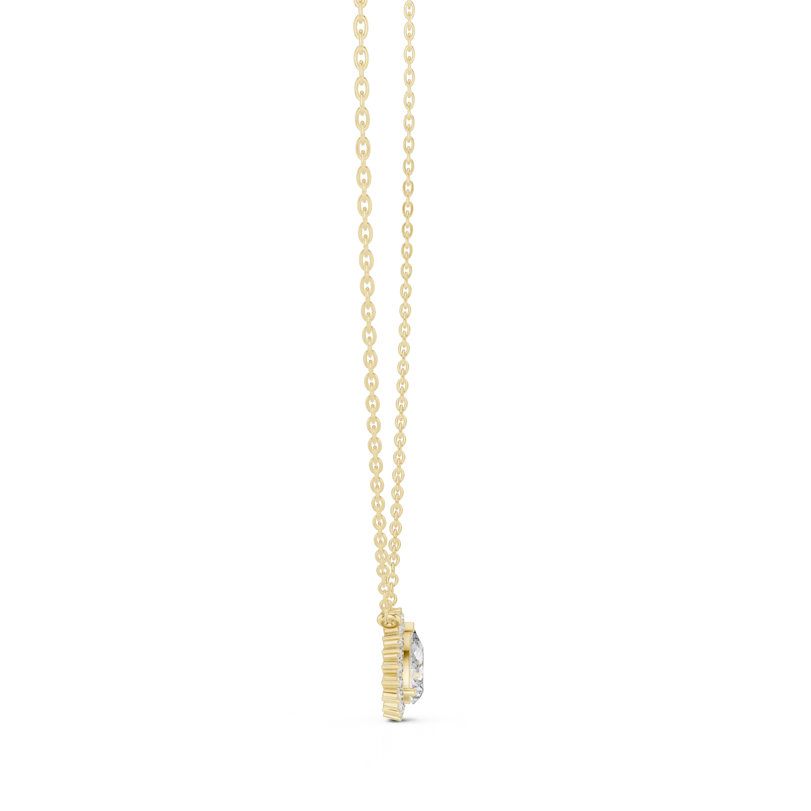 Front: Radiant Diamond Pendant with Prong Setting in 14k Gold - Lab Grown - Driona Jewels