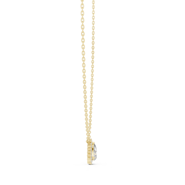 Front: Radiant Diamond Pendant with Prong Setting in 14k Gold - Lab Grown - Driona Jewels
