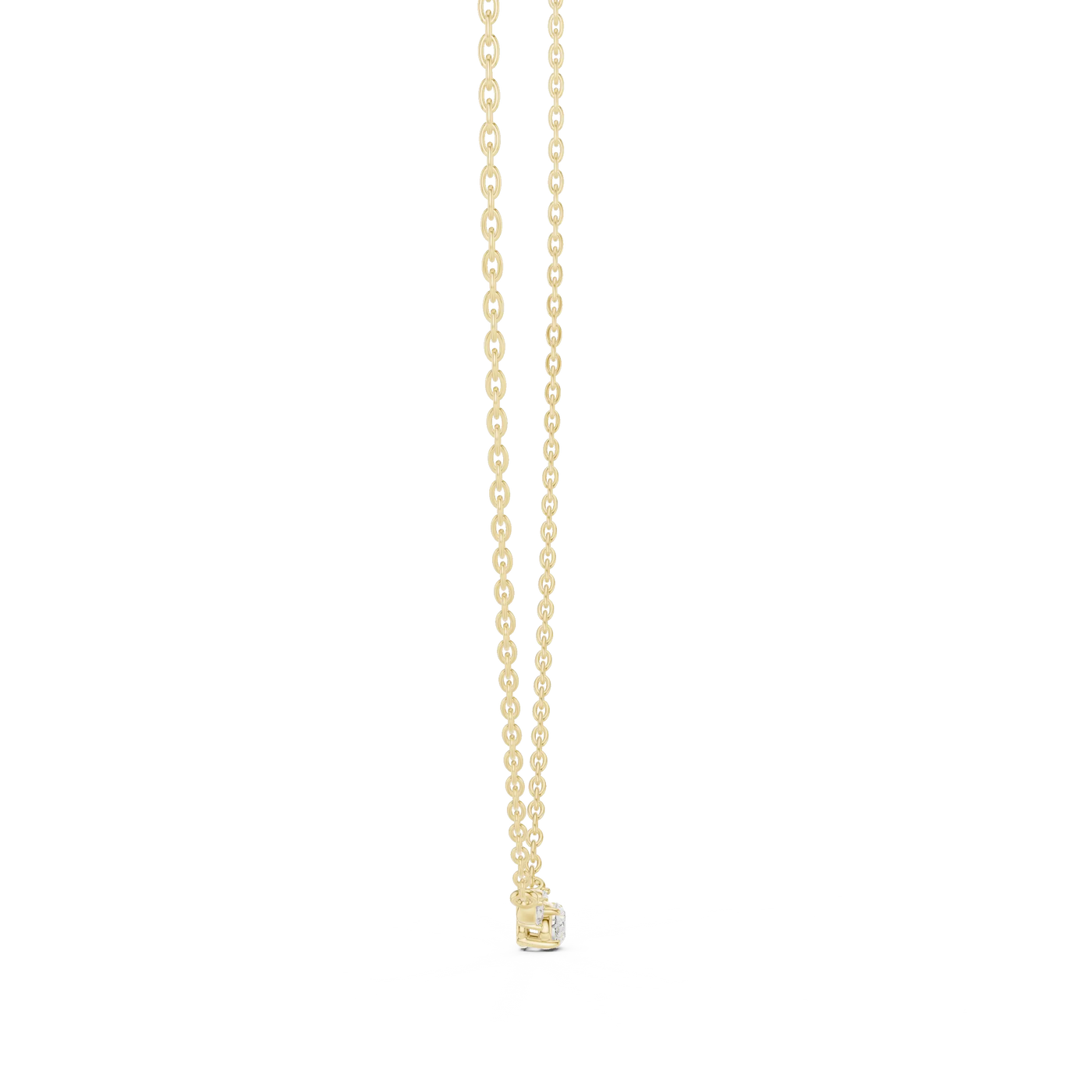Front: Radiant Diamond Pendant with Prong Setting in 14k Yellow Gold - Lab Grown - Driona Jewels