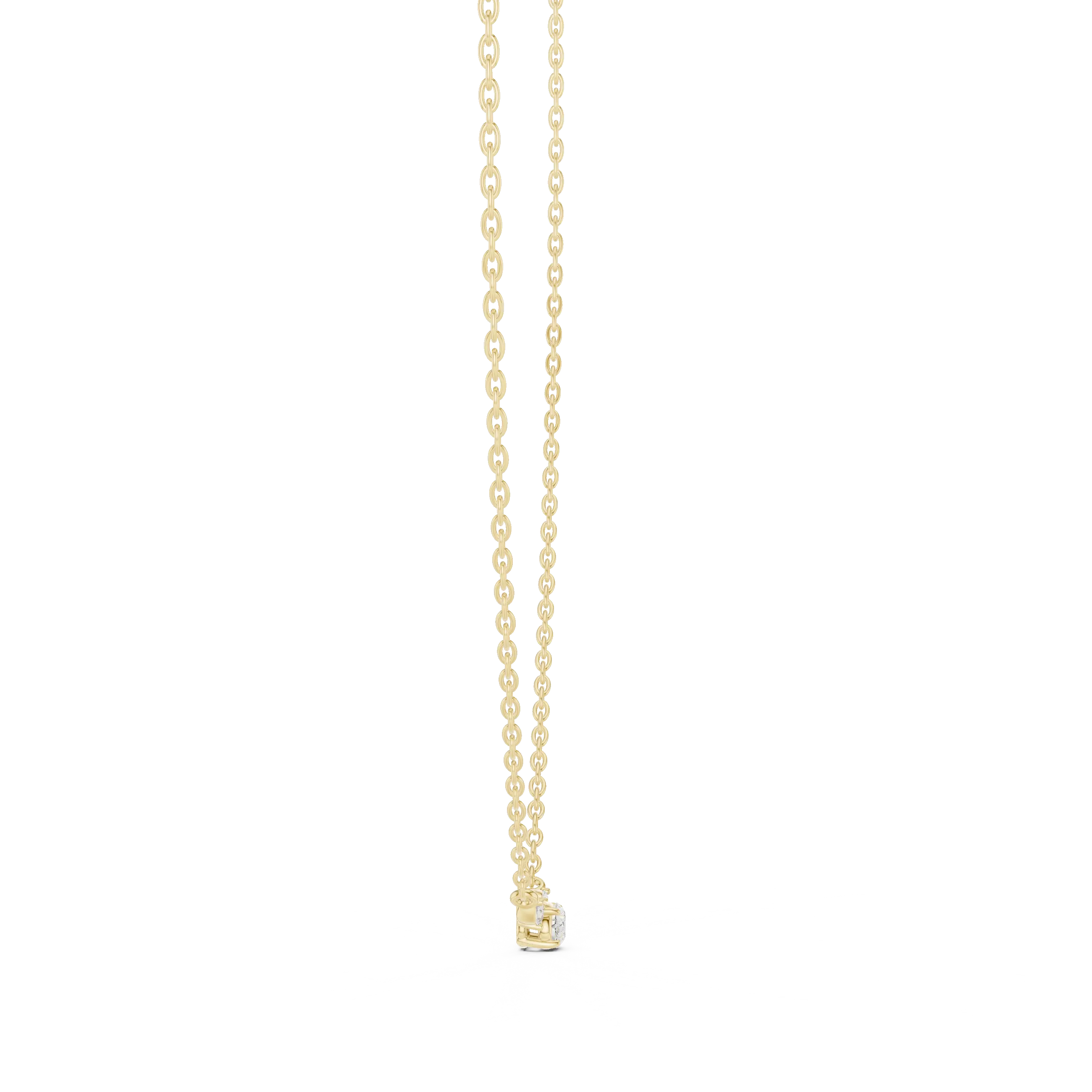 Front: Radiant Diamond Pendant with Prong Setting in 14k Yellow Gold - Lab Grown - Driona Jewels