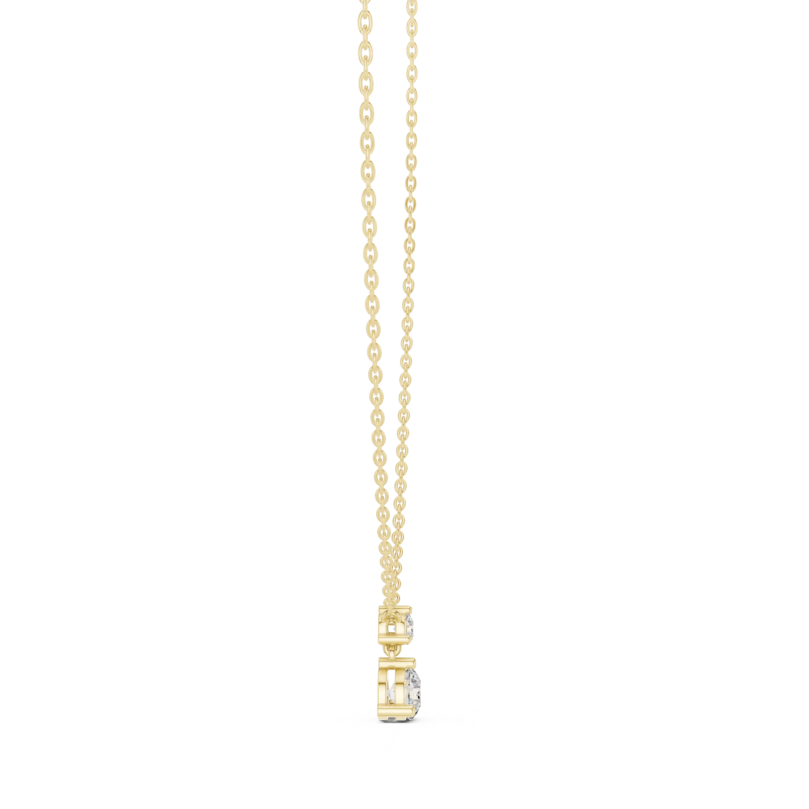 Front: Radiant Diamond Pendant with Prong Setting in 14k Yellow Gold - Lab Grown - Driona Jewels