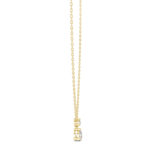 Front: Radiant Diamond Pendant with Prong Setting in 14k Yellow Gold - Lab Grown - Driona Jewels