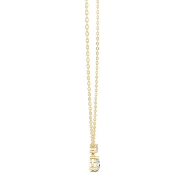 Front: Radiant Diamond Pendant with Prong Setting in 14k Yellow Gold - Lab Grown - Driona Jewels