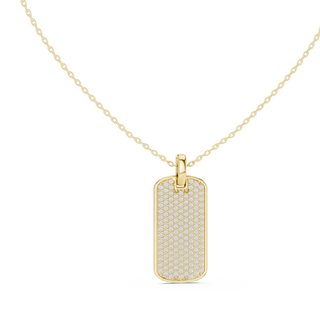 Front: Rectangle Diamond Pendant with Bezel Setting in 14k Gold - Lab Grown - Driona Jewels