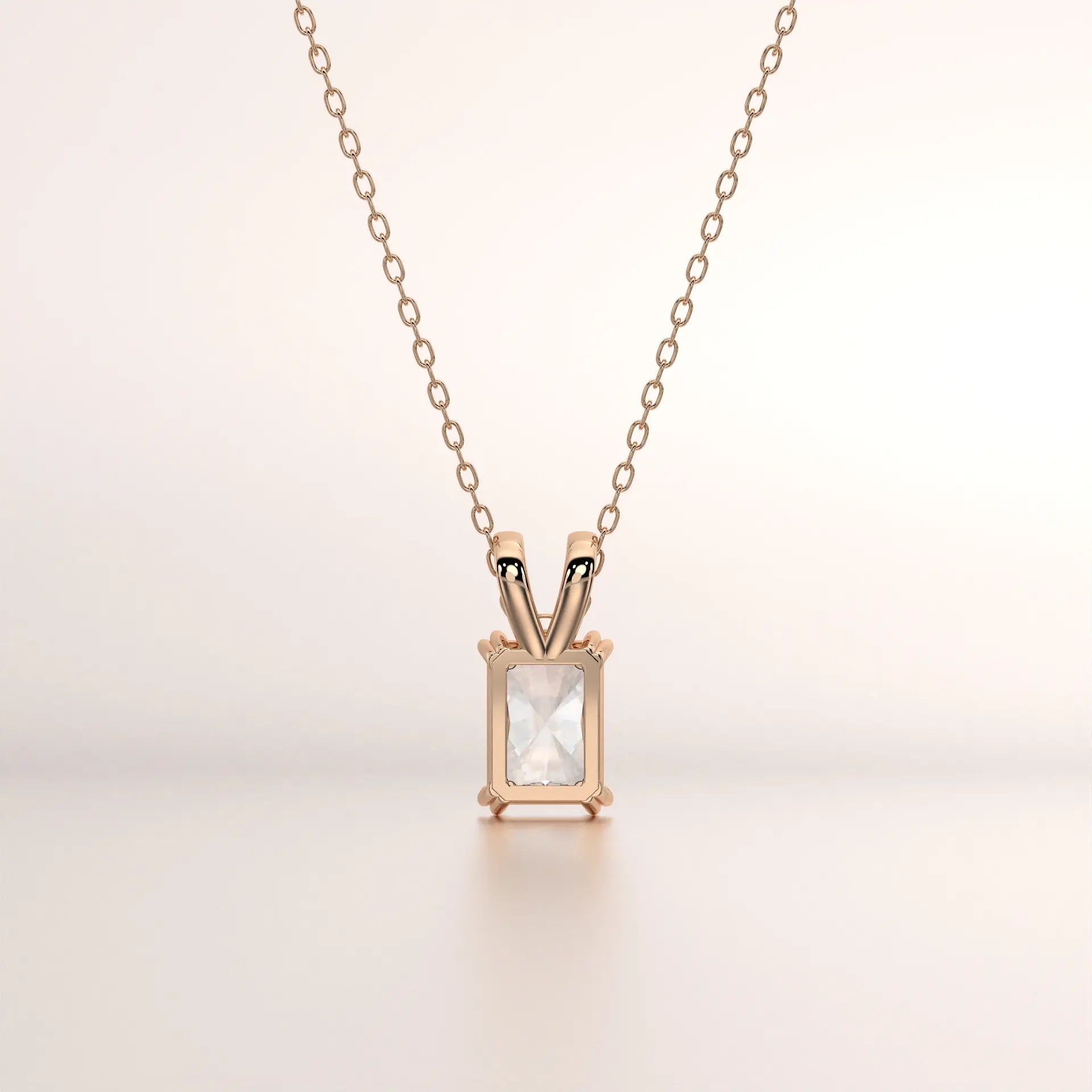 pendant rectangular gemstone rose gold