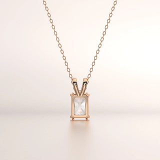 pendant rectangular gemstone rose gold