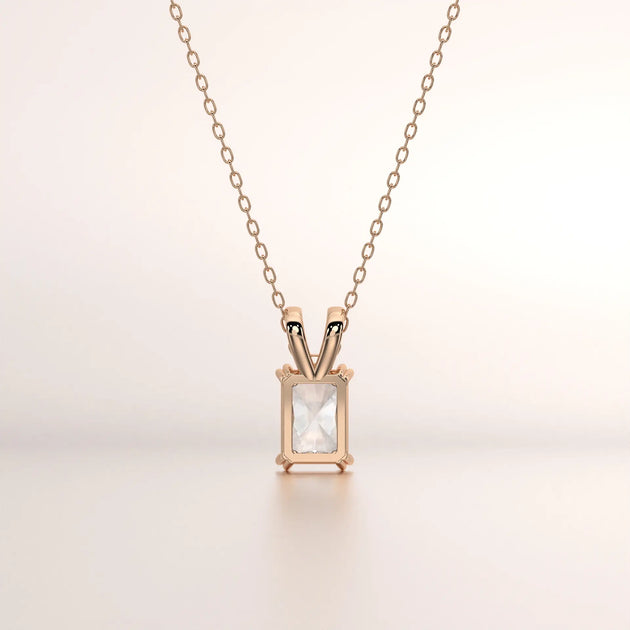pendant rectangular gemstone rose gold