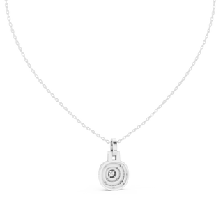Front-view: Round Diamond Pendant with Bezel Setting in 925 Silver - Lab Grown - Driona Jewels