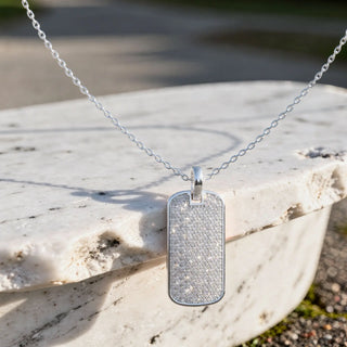 Front-view: Round Diamond Pendant with Bezel Setting in 925 Silver - Lab Grown - Driona Jewels