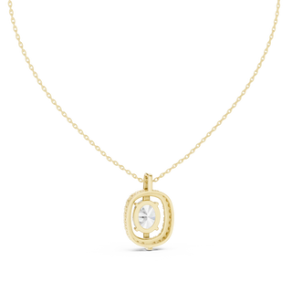 Front-view: Round Diamond Pendant with Bezel Setting in 14k Yellow Gold - Lab Grown - Driona Jewels
