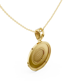 Front: Round Diamond Pendant with Bezel Setting in 14k Yellow Gold - Lab Grown - Driona Jewels
