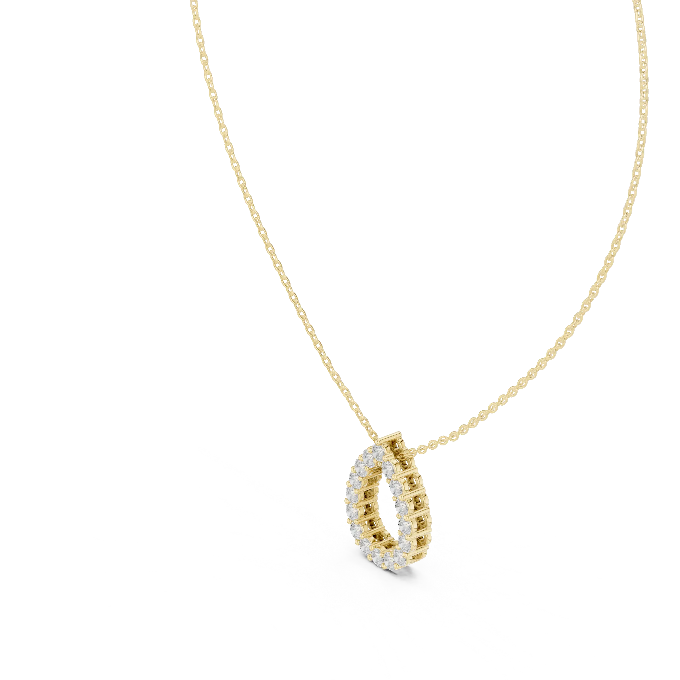 Sparkle-shot: Round Diamond Pendant with Bezel Setting in 14k Yellow Gold - Lab Grown - Driona Jewels