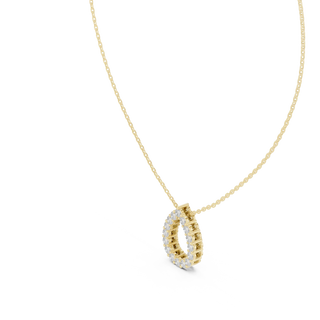 Sparkle-shot: Round Diamond Pendant with Bezel Setting in 14k Yellow Gold - Lab Grown - Driona Jewels