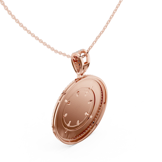 Back-view: Round Diamond Pendant with Pave Setting in 14k Rose Gold - Lab Grown - Driona Jewels