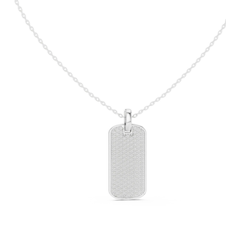 Front-View: Round Diamond Pendant with Pave Setting in 925 Silver - Lab Grown - Driona Jewels