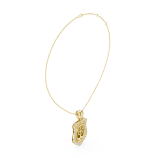 Front: Round Diamond Pendant with Pave Setting in 14k Yellow Gold - Lab Grown - Driona Jewels