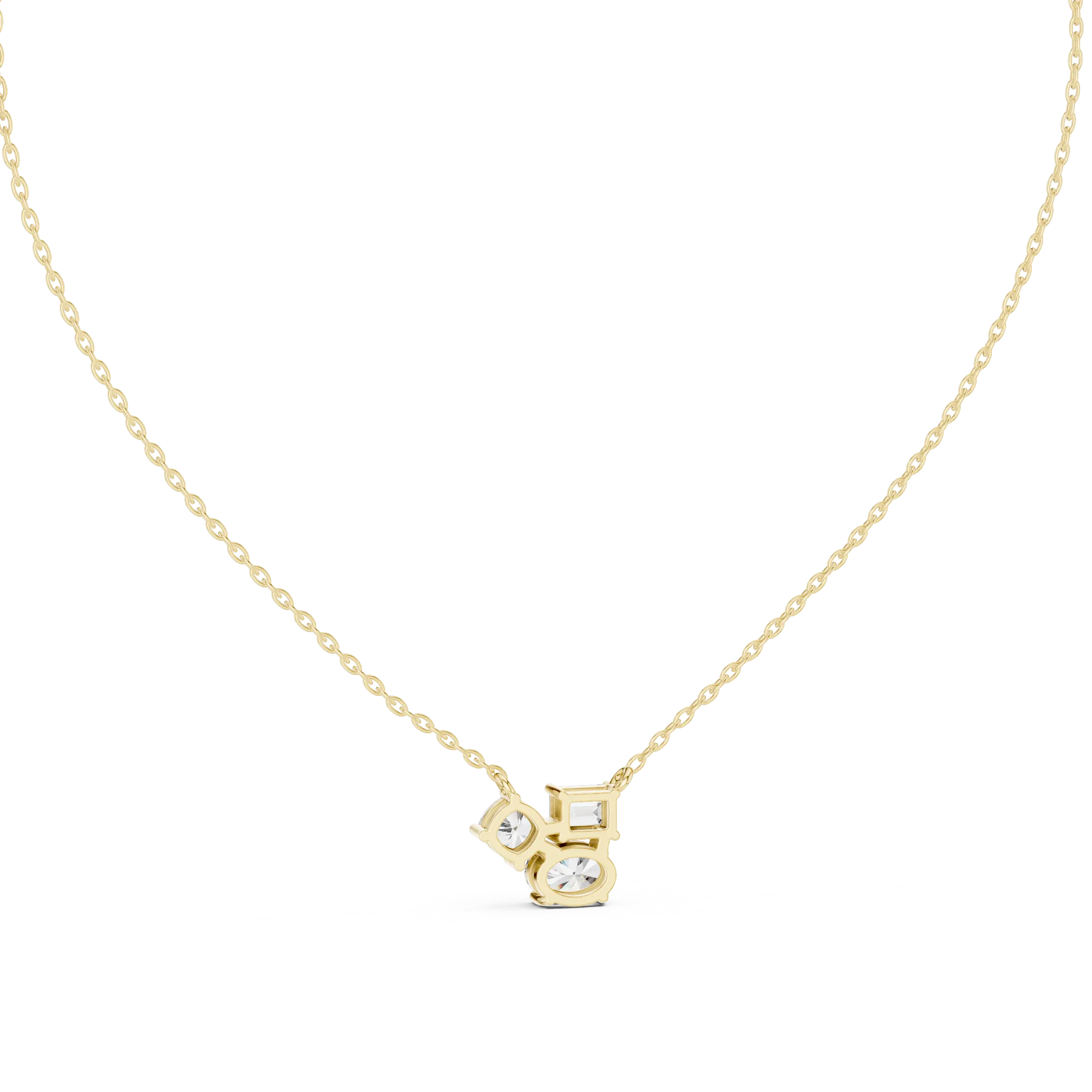 Front-view: Round Diamond Pendant with Prong Setting in 14k Gold - Lab Grown - Driona Jewels